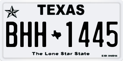TX license plate BHH1445