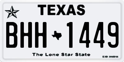 TX license plate BHH1449