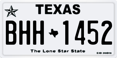 TX license plate BHH1452