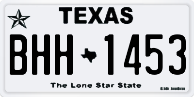 TX license plate BHH1453