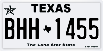 TX license plate BHH1455