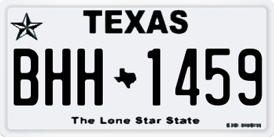 TX license plate BHH1459