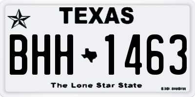 TX license plate BHH1463