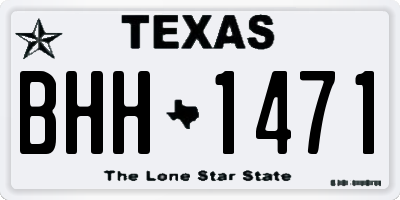 TX license plate BHH1471