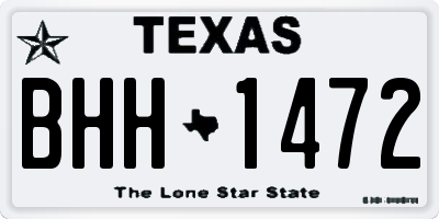 TX license plate BHH1472