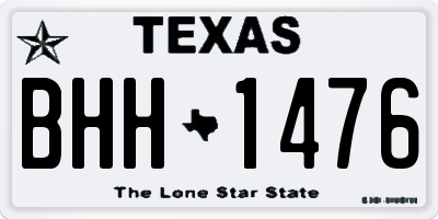 TX license plate BHH1476
