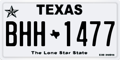 TX license plate BHH1477