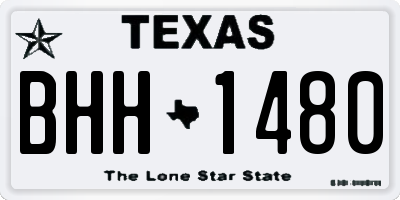 TX license plate BHH1480