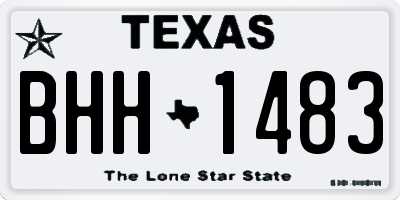TX license plate BHH1483