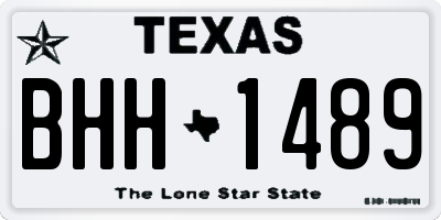 TX license plate BHH1489