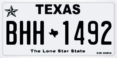 TX license plate BHH1492