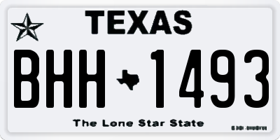 TX license plate BHH1493