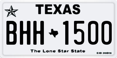 TX license plate BHH1500