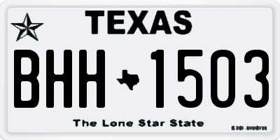 TX license plate BHH1503