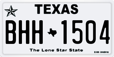 TX license plate BHH1504