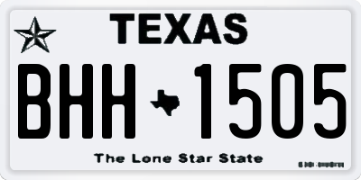 TX license plate BHH1505