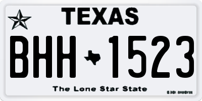 TX license plate BHH1523
