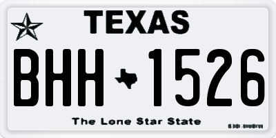 TX license plate BHH1526