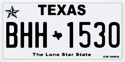 TX license plate BHH1530