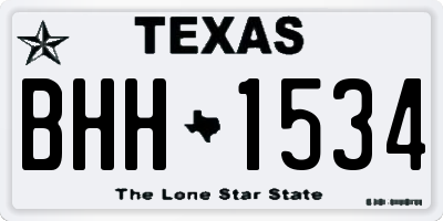 TX license plate BHH1534