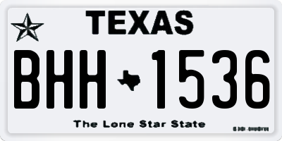 TX license plate BHH1536