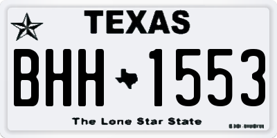 TX license plate BHH1553