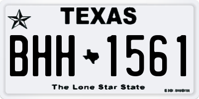 TX license plate BHH1561