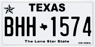 TX license plate BHH1574