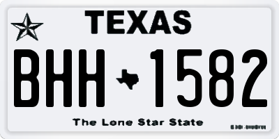 TX license plate BHH1582