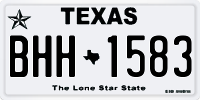 TX license plate BHH1583