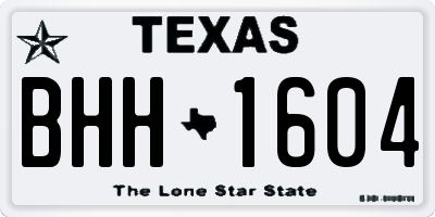 TX license plate BHH1604