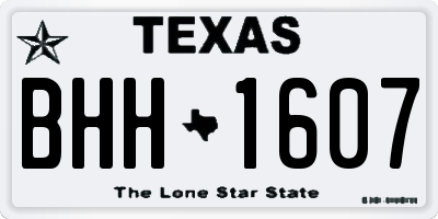 TX license plate BHH1607