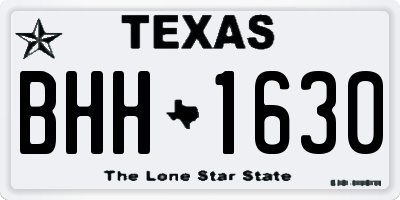 TX license plate BHH1630