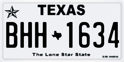 TX license plate BHH1634
