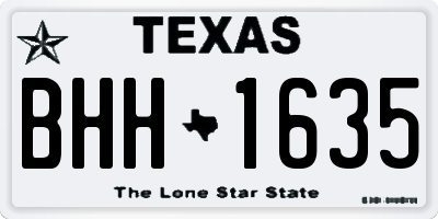 TX license plate BHH1635