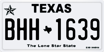TX license plate BHH1639