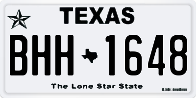 TX license plate BHH1648