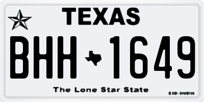 TX license plate BHH1649