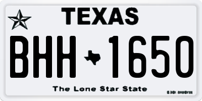 TX license plate BHH1650