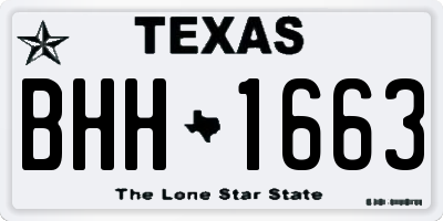 TX license plate BHH1663