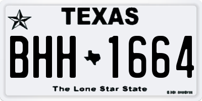 TX license plate BHH1664