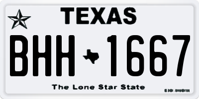 TX license plate BHH1667