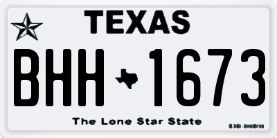 TX license plate BHH1673