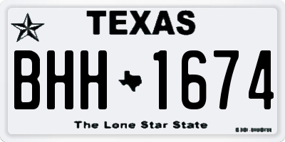 TX license plate BHH1674