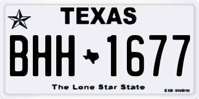 TX license plate BHH1677