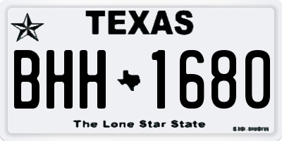 TX license plate BHH1680