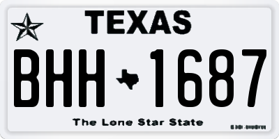 TX license plate BHH1687