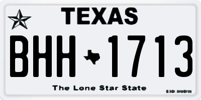 TX license plate BHH1713