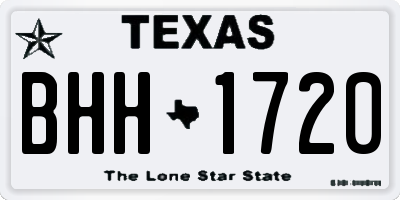 TX license plate BHH1720