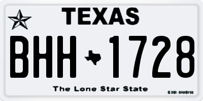 TX license plate BHH1728